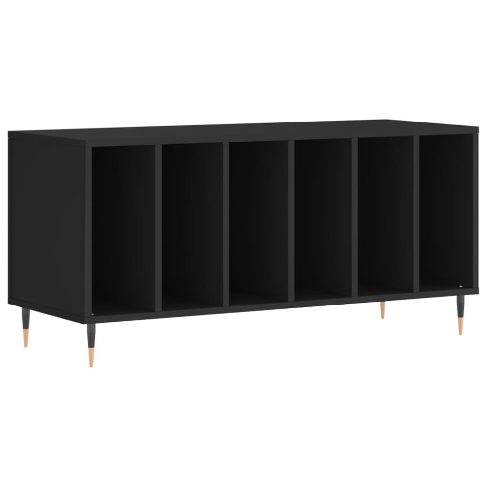 vidaXL Comodă discuri, negru, 100x38x48 cm, lemn prelucrat