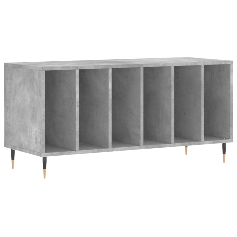 vidaXL Dulap pentru discuri gri beton, 100x38x48 cm, lemn prelucrat