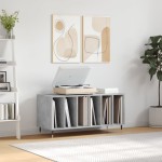 vidaXL Dulap pentru discuri gri beton, 100x38x48 cm, lemn prelucrat vidaXL Dulap pentru discuri gri beton, 100x38x48 cm, lemn prelucrat