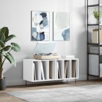 vidaXL Comodă discuri, alb, 100x38x48 cm, lemn prelucrat vidaXL Comodă discuri, alb, 100x38x48 cm, lemn prelucrat