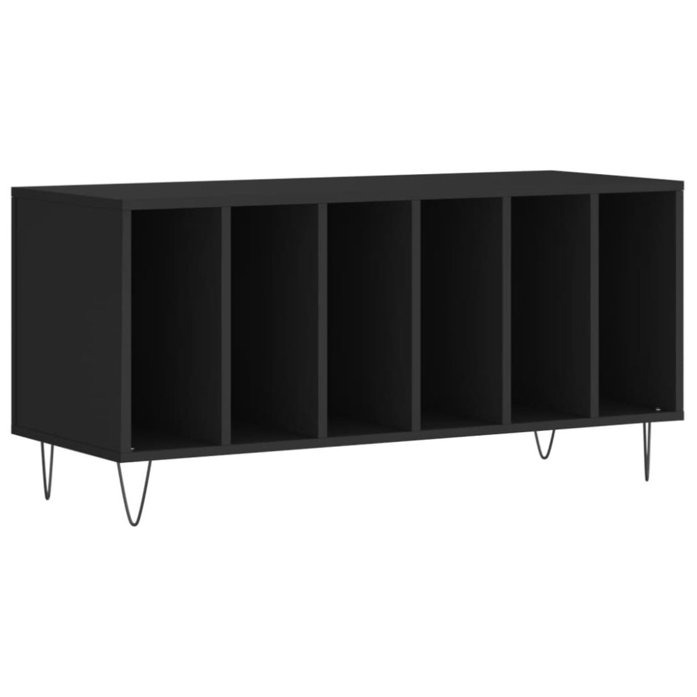 vidaXL Comodă discuri, negru, 100x38x48 cm, lemn prelucrat