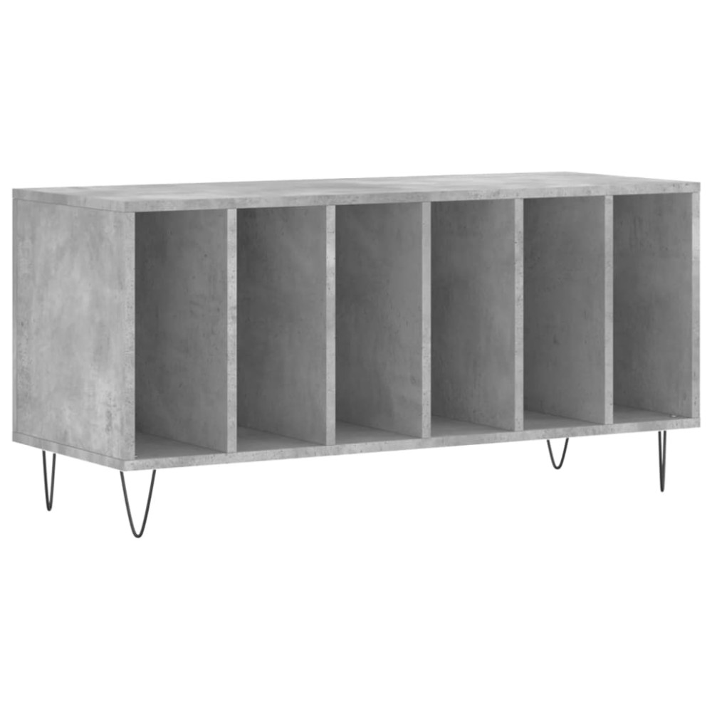 vidaXL Dulap pentru discuri gri beton, 100x38x48 cm, lemn prelucrat