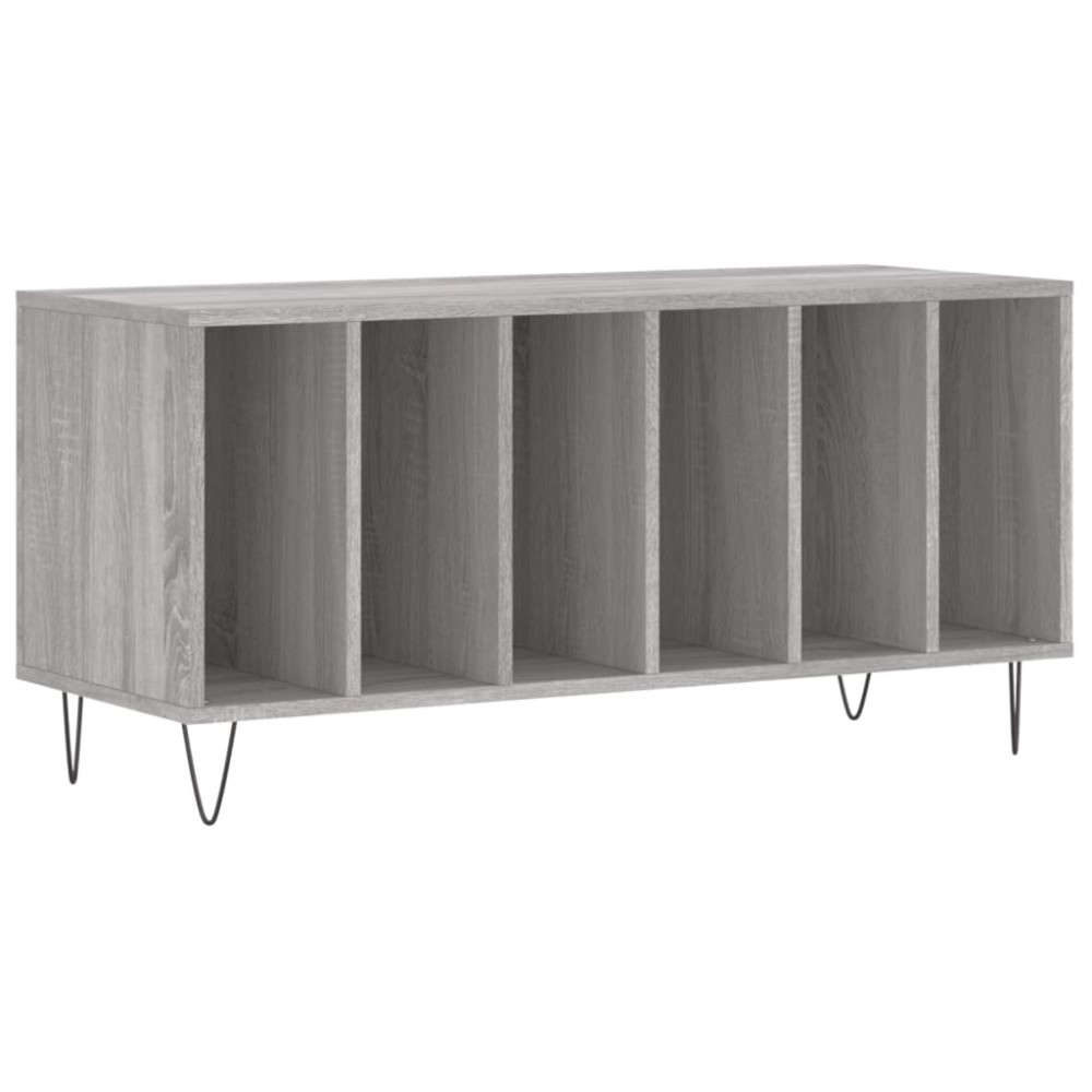 vidaXL Dulap pentru discuri gri sonoma, 100x38x48 cm, lemn prelucrat