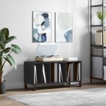 vidaXL Comodă discuri, negru, 100x38x48 cm, lemn prelucrat vidaXL Comodă discuri, negru, 100x38x48 cm, lemn prelucrat