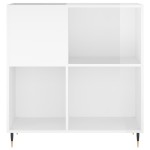 vidaXL Dulap de discuri alb extralucios 84,5x38x89 cm lemn compozit vidaXL Dulap de discuri alb extralucios 84,5x38x89 cm lemn compozit