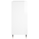 vidaXL Dulap de discuri alb extralucios 84,5x38x89 cm lemn compozit vidaXL Dulap de discuri alb extralucios 84,5x38x89 cm lemn compozit