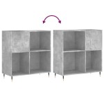 vidaXL Dulap pentru discuri gri beton 84,5x38x89 cm lemn compozit vidaXL Dulap pentru discuri gri beton 84,5x38x89 cm lemn compozit