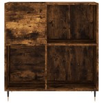vidaXL Dulap pentru discuri stejar fumuriu 84,5x38x89 cm lemn compozit vidaXL Dulap pentru discuri stejar fumuriu 84,5x38x89 cm lemn compozit