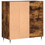 vidaXL Dulap pentru discuri stejar fumuriu 84,5x38x89 cm lemn compozit vidaXL Dulap pentru discuri stejar fumuriu 84,5x38x89 cm lemn compozit
