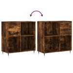 vidaXL Dulap pentru discuri stejar fumuriu 84,5x38x89 cm lemn compozit vidaXL Dulap pentru discuri stejar fumuriu 84,5x38x89 cm lemn compozit