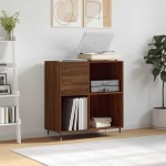 vidaXL Dulap pentru discuri stejar maro 84,5x38x89 cm lemn compozit vidaXL Dulap pentru discuri stejar maro 84,5x38x89 cm lemn compozit