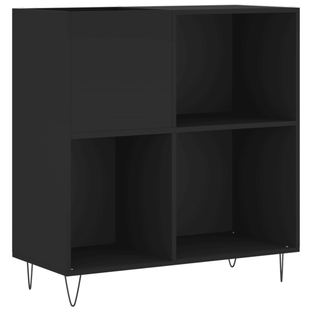 vidaXL Dulap pentru discuri negru 84,5x38x89 cm lemn compozit