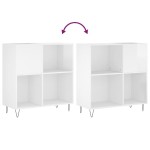 vidaXL Dulap de discuri alb extralucios 84,5x38x89 cm lemn compozit