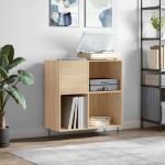 vidaXL Dulap pentru discuri stejar sonoma 84,5x38x89 cm lemn compozit vidaXL Dulap pentru discuri stejar sonoma 84,5x38x89 cm lemn compozit