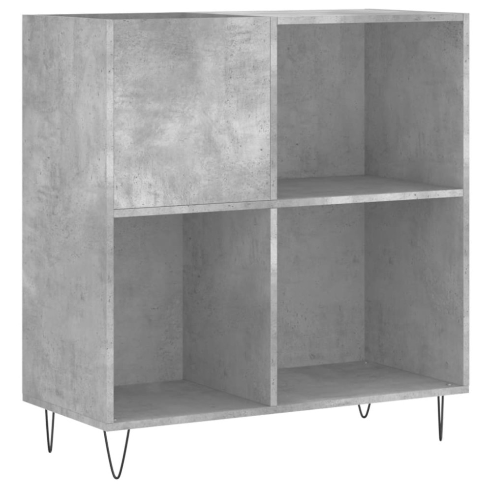 vidaXL Dulap pentru discuri gri beton 84,5x38x89 cm lemn compozit