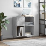 vidaXL Dulap pentru discuri gri beton 84,5x38x89 cm lemn compozit vidaXL Dulap pentru discuri gri beton 84,5x38x89 cm lemn compozit