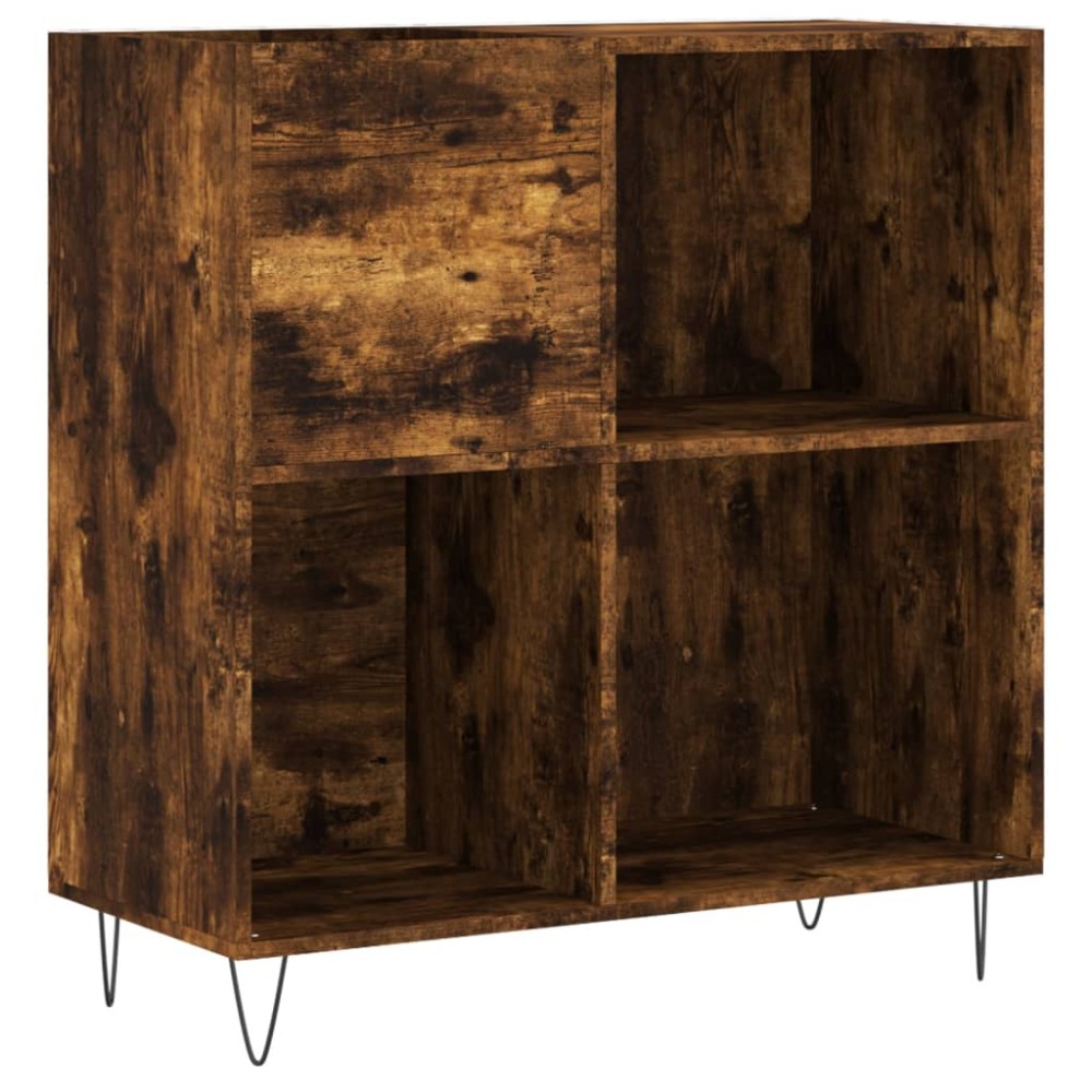 vidaXL Dulap pentru discuri stejar fumuriu 84,5x38x89 cm lemn compozit