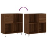 vidaXL Dulap pentru discuri stejar maro 84,5x38x89 cm lemn compozit vidaXL Dulap pentru discuri stejar maro 84,5x38x89 cm lemn compozit