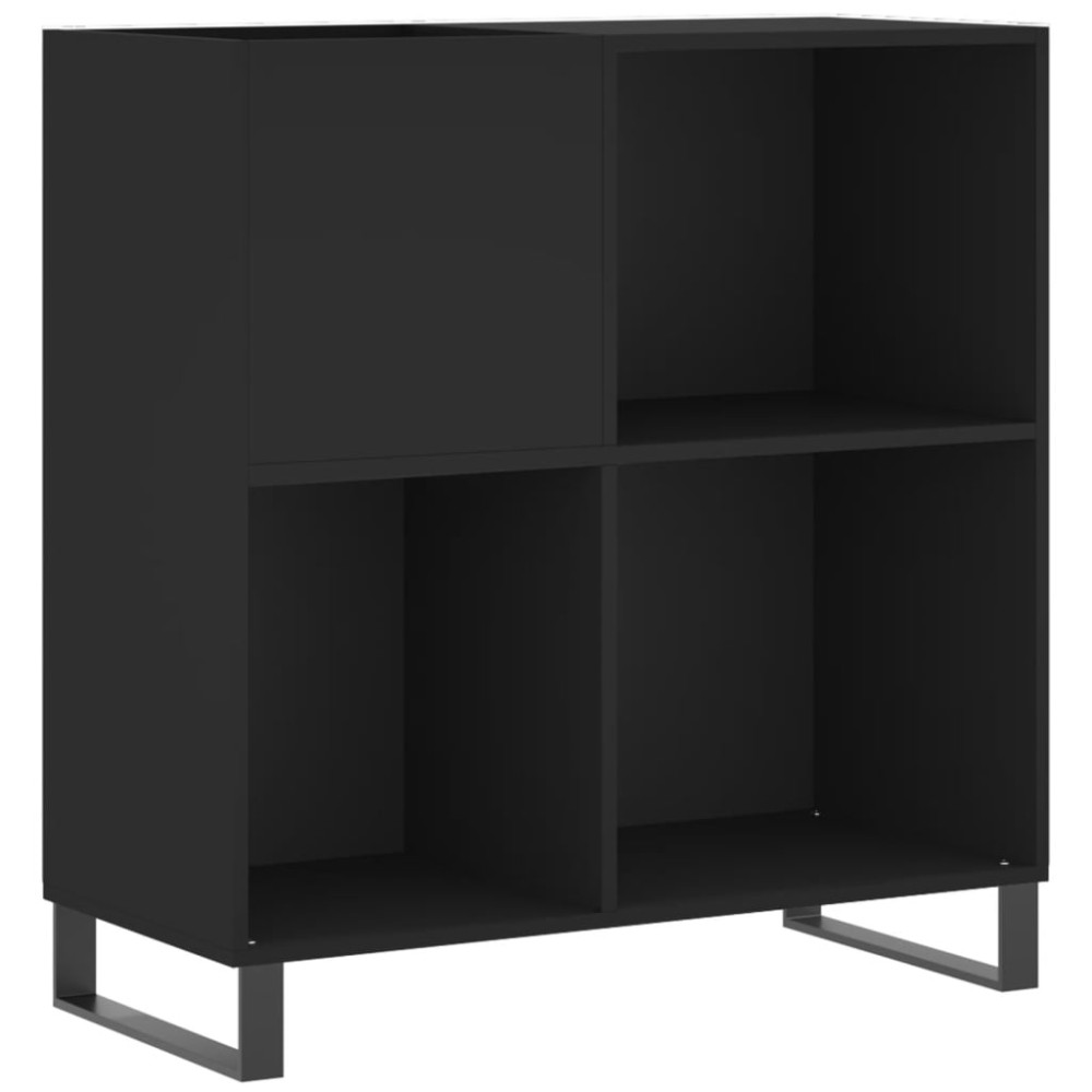 vidaXL Dulap pentru discuri negru 84,5x38x89 cm lemn compozit