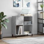 vidaXL Dulap pentru discuri gri beton 84,5x38x89 cm lemn compozit vidaXL Dulap pentru discuri gri beton 84,5x38x89 cm lemn compozit