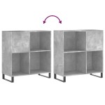 vidaXL Dulap pentru discuri gri beton 84,5x38x89 cm lemn compozit vidaXL Dulap pentru discuri gri beton 84,5x38x89 cm lemn compozit