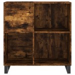 vidaXL Dulap pentru discuri stejar fumuriu 84,5x38x89 cm lemn compozit vidaXL Dulap pentru discuri stejar fumuriu 84,5x38x89 cm lemn compozit