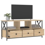 vidaXL Comodă TV, stejar sonoma, 102x33x45 cm, lemn prelucrat & fier vidaXL Comodă TV, stejar sonoma, 102x33x45 cm, lemn prelucrat & fier
