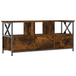 vidaXL Comodă TV, stejar afumat, 102x33x45 cm, lemn prelucrat & fier vidaXL Comodă TV, stejar afumat, 102x33x45 cm, lemn prelucrat & fier