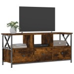 vidaXL Comodă TV, stejar afumat, 102x33x45 cm, lemn prelucrat & fier vidaXL Comodă TV, stejar afumat, 102x33x45 cm, lemn prelucrat & fier