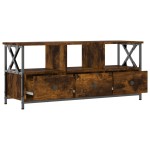 vidaXL Comodă TV, stejar afumat, 102x33x45 cm, lemn prelucrat & fier vidaXL Comodă TV, stejar afumat, 102x33x45 cm, lemn prelucrat & fier