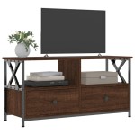 vidaXL Comodă TV, stejar maro, 90x33x45 cm, lemn prelucrat & fier vidaXL Comodă TV, stejar maro, 90x33x45 cm, lemn prelucrat & fier