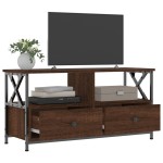 vidaXL Comodă TV, stejar maro, 90x33x45 cm, lemn prelucrat & fier vidaXL Comodă TV, stejar maro, 90x33x45 cm, lemn prelucrat & fier
