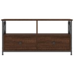 vidaXL Comodă TV, stejar maro, 90x33x45 cm, lemn prelucrat & fier vidaXL Comodă TV, stejar maro, 90x33x45 cm, lemn prelucrat & fier