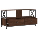 vidaXL Comodă TV, stejar maro, 90x33x45 cm, lemn prelucrat & fier vidaXL Comodă TV, stejar maro, 90x33x45 cm, lemn prelucrat & fier