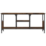 vidaXL Comodă TV, stejar afumat, 100x35x45 cm, lemn prelucrat & fier