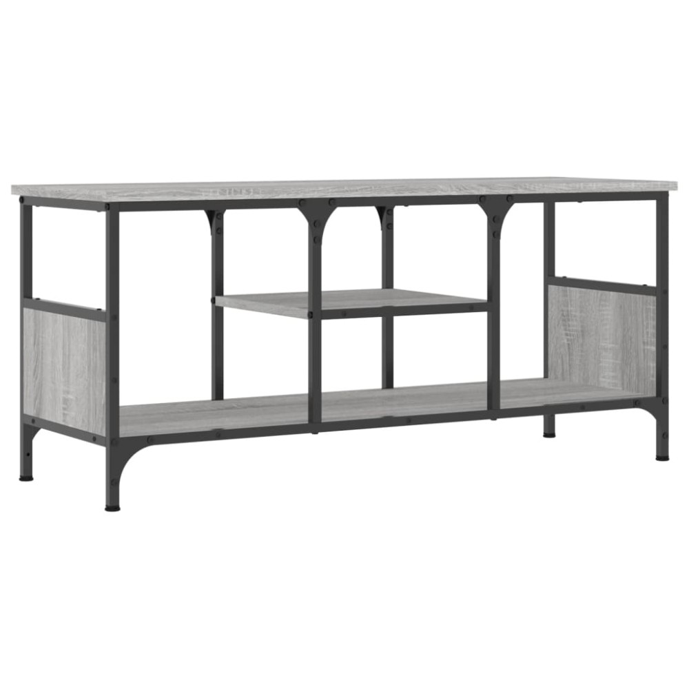 vidaXL Comodă TV, sonoma gri, 100x35x45 cm, lemn prelucrat & fier