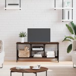 vidaXL Comodă TV, stejar maro, 100x35x45 cm, lemn prelucrat & fier