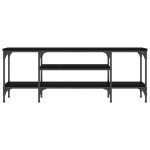 vidaXL Comodă TV, negru, 121x35x45 cm, lemn prelucrat & fier