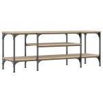 vidaXL Comodă TV, stejar sonoma, 121x35x45 cm, lemn prelucrat & fier vidaXL Comodă TV, stejar sonoma, 121x35x45 cm, lemn prelucrat & fier