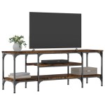 vidaXL Comodă TV, stejar afumat, 121x35x45 cm, lemn prelucrat & fier vidaXL Comodă TV, stejar afumat, 121x35x45 cm, lemn prelucrat & fier