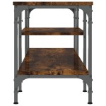 vidaXL Comodă TV, stejar afumat, 121x35x45 cm, lemn prelucrat & fier vidaXL Comodă TV, stejar afumat, 121x35x45 cm, lemn prelucrat & fier