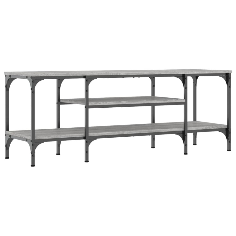 vidaXL Comodă TV, sonoma gri, 121x35x45 cm, lemn prelucrat & fier