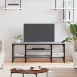 vidaXL Comodă TV, sonoma gri, 121x35x45 cm, lemn prelucrat & fier vidaXL Comodă TV, sonoma gri, 121x35x45 cm, lemn prelucrat & fier