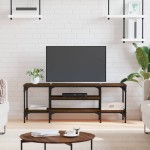 vidaXL Comodă TV, stejar maro, 121x35x45 cm, lemn prelucrat & fier