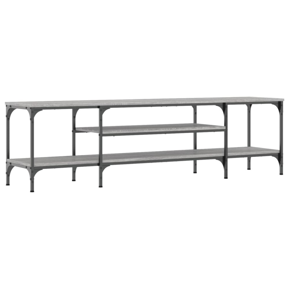 vidaXL Comodă TV, sonoma gri, 161x35x45 cm, lemn prelucrat & fier