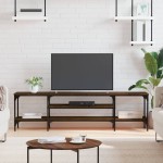 vidaXL Comodă TV, stejar maro, 161x35x45 cm, lemn prelucrat & fier