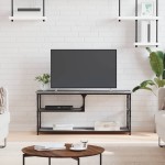 vidaXL Comodă TV, gri sonoma, 103x38x46,5 cm, lemn prelucrat și oțel vidaXL Comodă TV, gri sonoma, 103x38x46,5 cm, lemn prelucrat și oțel