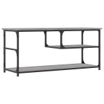 vidaXL Comodă TV, gri sonoma, 103x38x46,5 cm, lemn prelucrat și oțel vidaXL Comodă TV, gri sonoma, 103x38x46,5 cm, lemn prelucrat și oțel