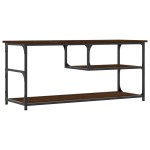vidaXL Comodă TV, stejar maro, 103x38x46,5 cm, lemn prelucrat și oțel