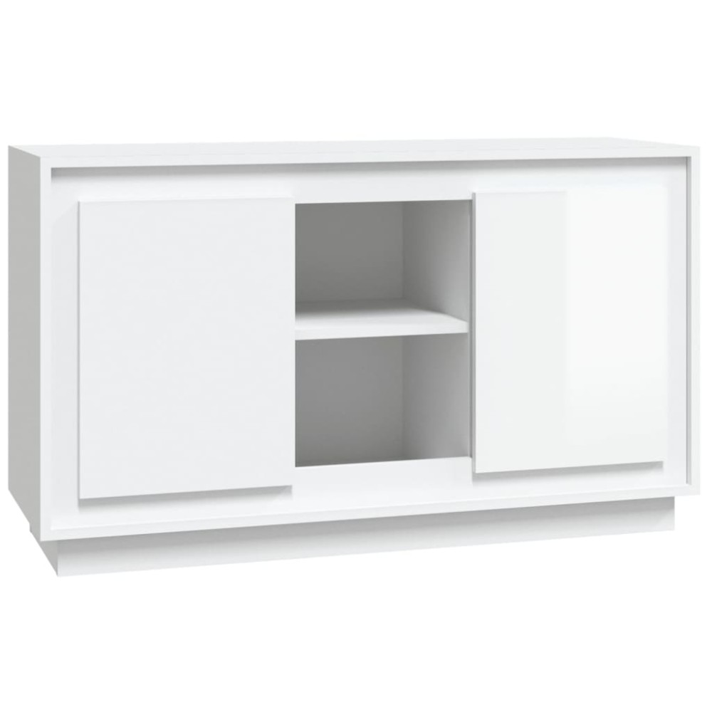 vidaXL Dulap, alb extralucios, 102x35x60 cm, lemn prelucrat